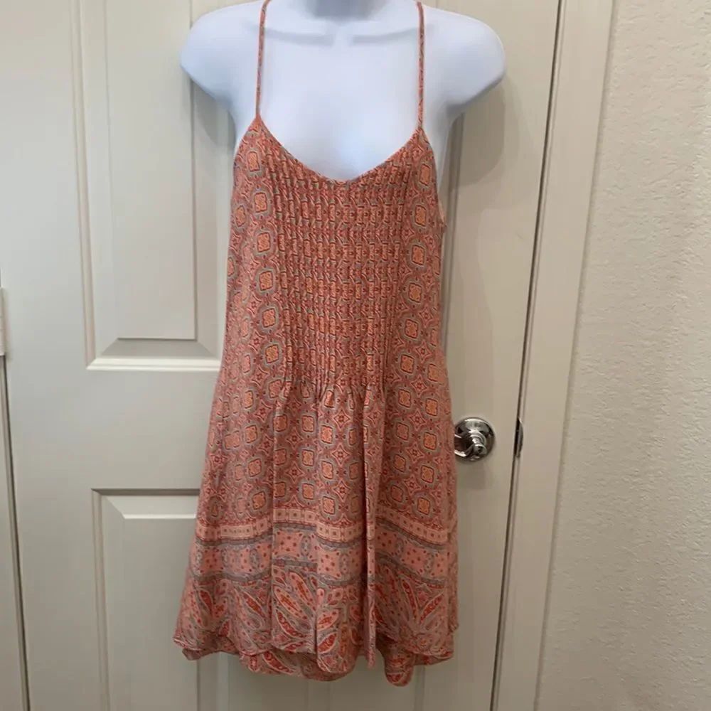 Sanctuary Woman Dress XS Spaghetti Strap Peach Orange Red Lined Comfortable